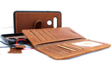 Genuine vintage leather Case for LG V40 book detachable wallet magnetic Removable cover slim Tan brown cards slots handmade daviscase