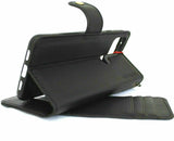 Genuine Black Leather Wallet Case for Google Pixel 5a 5G Book Holder Retro Stand Luxury Credit Card Slots ID Window Davis 1948