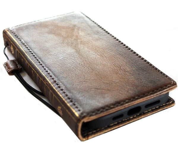 Étui en cuir véritable pour Google Pixel 6 6A 7A 7 8 Pro Book Wallet Ston Wash Retro Stand Luxe IL Davis 1948 5G Retro Bible Rustique Chargement sans fil