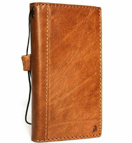 Genuine Leather Fo iPhone 12 13 14 15 Pro Max Plus Case Galaxy S22 s21 s20 Ultra Note 10 20 21 A71 A52 A12 A31 a32 4G 5G Lile Wallet Book Tan Art Mini Special