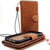 Genuine real leather for apple iPhone XR case cover wallet credit holder magnetic book tan Removable detachable luxury holder slim soft Jafo