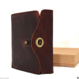Men's Full Leather Wallet 6 Credit Card Slots 2 id Windows 2 Bill Compartments brown daviscase