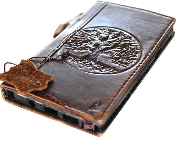 Étui en cuir véritable pour Google Pixel 6 6a 7 7a 8 pro Book Wallet Book Retro Stand Luxury Dark Davis 1948 5G Chargement sans fil L'Arbre de Vie