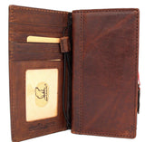 Genuine vintage leather Case for LG V40 book wallet cover slim dark cards slots handmade luxury daviscase