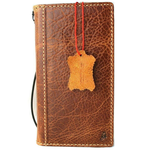 Genuine Leather For Apple iPhone 16 17 13 14 15 Pro Max 8 plus Air Case Wallet Book Vintage Style Credit Cover Full Grain luxury Tan Art Mini