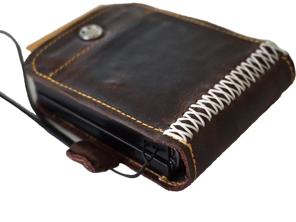 Handmade genuine leather wallet case for Galaxy Z Flip series with Tree of Life design in tan, by DAVISCASE.