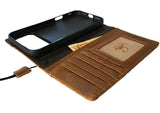 Echtlederhülle für Google Pixel 6 6a 7 7a 8 Pro Book Wallet Book Retro Stand Luxus 1948 5G Wireless Charging Strauß dunkel