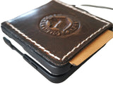 Genuine Leather For Galaxy Z Flip 8 7 6 5 4 Case Wallet Book Cover White Stitch Wireless charging Handmade