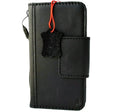 Leather phone case for iPhone 16, 15, 14, 13, 12 Pro Max, 8 Plus, and SE by DAVISCASE, featuring a black mini magnetic wallet design.