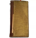 Handmade green leather wallet case for iPhone 13, 12, 14, 15, 16 Pro Max by DAVISCASE, featuring a removable design and sewing details.