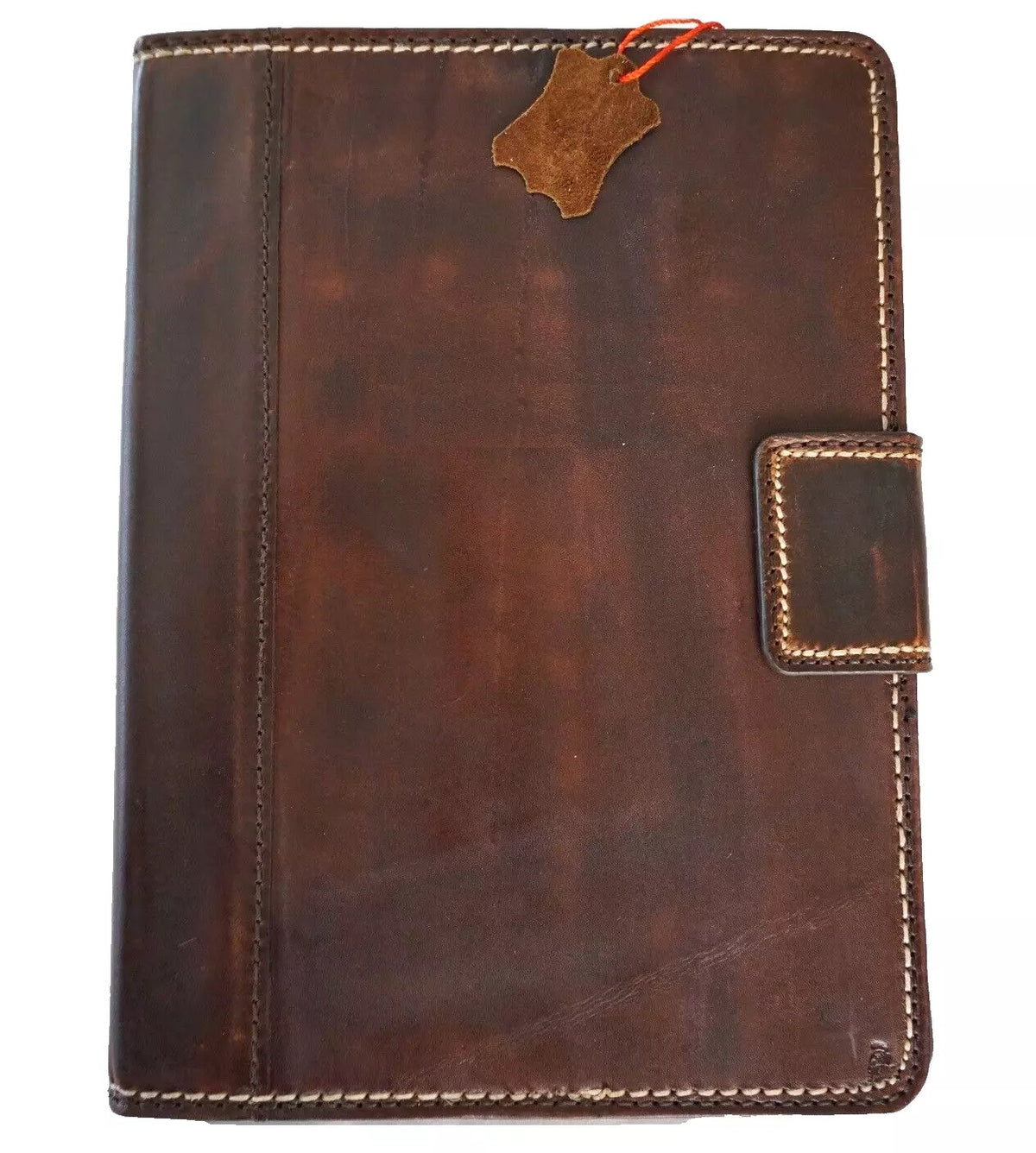 Genuine leather iPad case for 10.2, 10.5, 11, 13 Pro, Air 9.7, 10.5, with thick seams and precise cutouts.