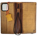 Handmade genuine leather phone case for Samsung Galaxy S25, S23, Z Fold 3-7, featuring wallet and stand functions by DAVISCASE.