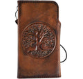 Genuine leather Google Pixel 7 Pro case with Tree of Life design, wallet style, magnetic closure, stand, and wireless charging compatibility.