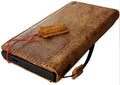 Vintage tan leather wallet case for Samsung Galaxy S22, S21, S20, Note 10, A51, A71, and A13, handcrafted by DAVISCASE.