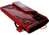 Genuine Leather For Galaxy s22 s21 S23 S24 S25 Ultra FE Note 25 Edge Case Plus Wallet  Luxury Red wine HandMade Magnetic