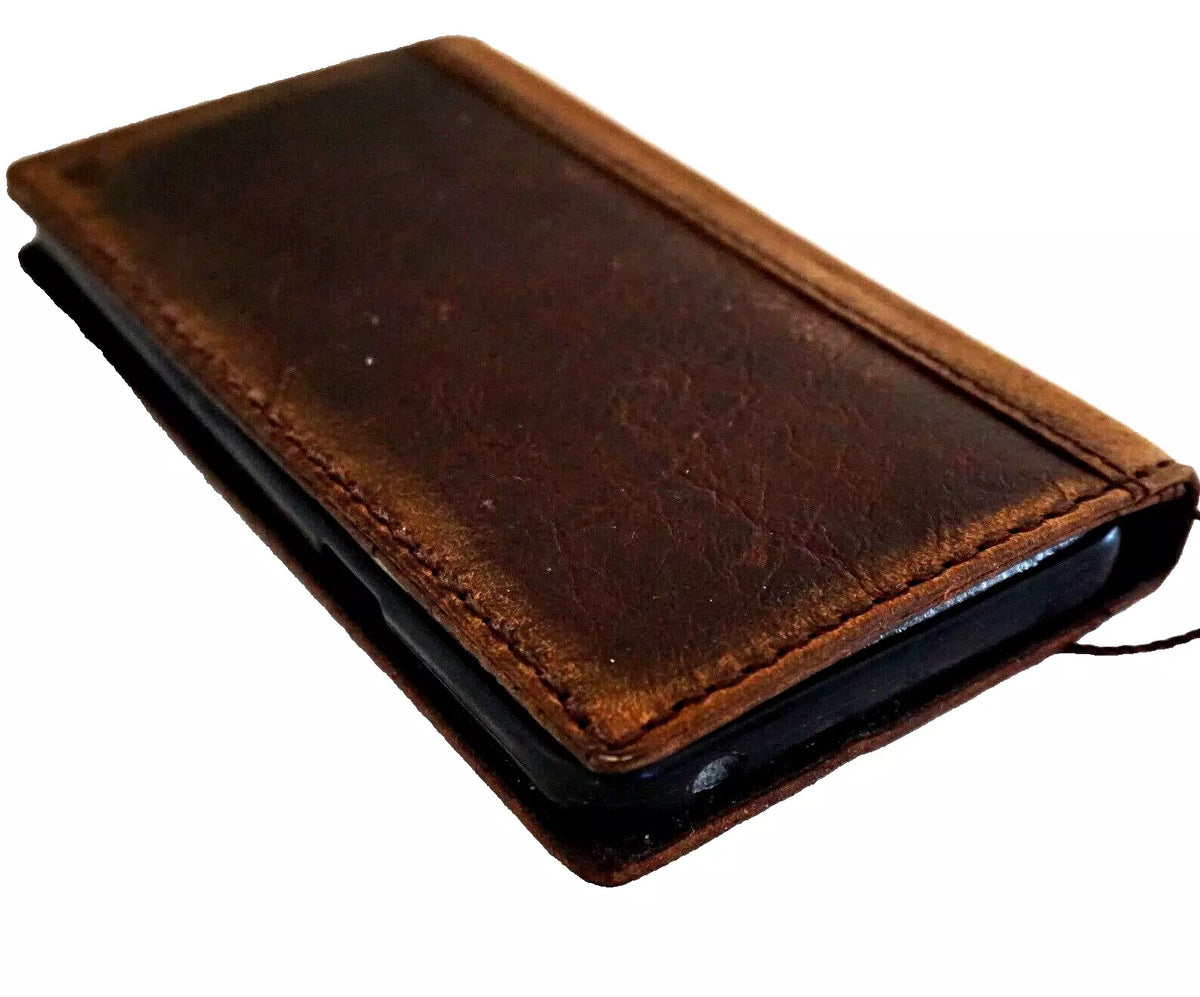 Handmade genuine leather phone case for Samsung Galaxy S22, S21, S20, and Z Fold 3, 4, 5, 6, 7 with wallet and art design by DAVISCASE