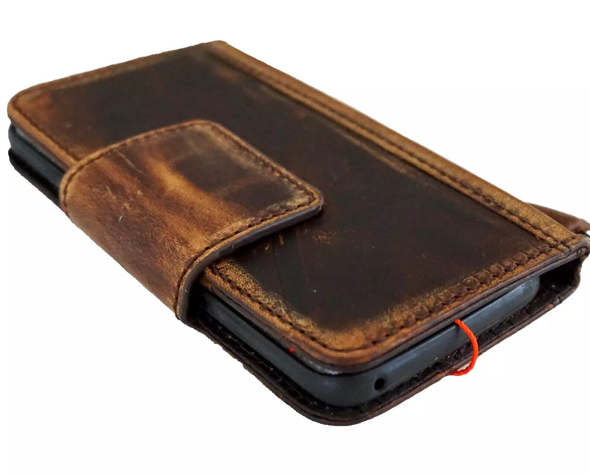 Genuine leather Google Pixel 6/6A/7A/7/8A Pro book wallet case with magnetic closure and retro cross Jesus design by DAVISCASE