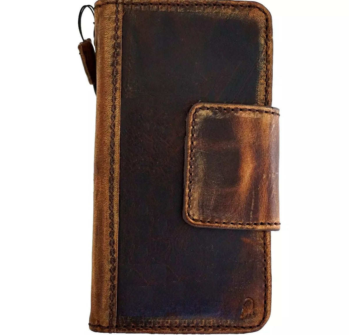 Genuine leather Google Pixel phone case by DAVISCASE with magnetic closure and retro cross Jesus design, for Pixel 6, 6A, 7, 7A, 8A Pro.