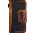 Handmade leather phone case for iPhone 13, 12, 11, 14, 15 Pro Max, XS, SE, with vintage wallet-style design by DAVISCASE.