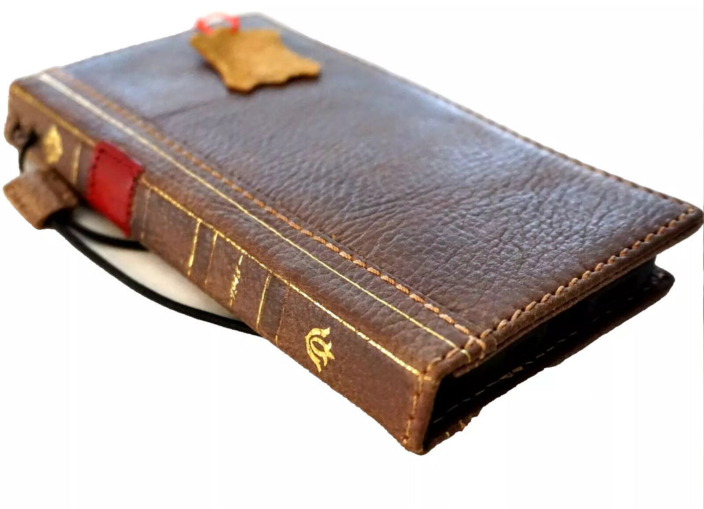 Genuine leather Galaxy S26/S23/S24/S25 Edge Ultra Note FE case by DAVISCASE, tan art wallet book Z Fold 3-7 cover, luxury polish.