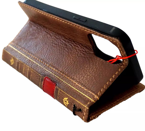 Étui en cuir véritable pour Google Pixel 6 6a 7 7A 8 pro Book Wallet Bible Embedding Décorations Livre Rétro Stand Luxe IL Davis Chargement sans fil