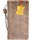 Handmade genuine leather phone case for iPhone 11 to 16 Pro Max, vintage style with wallet and art details by DAVISCASE.