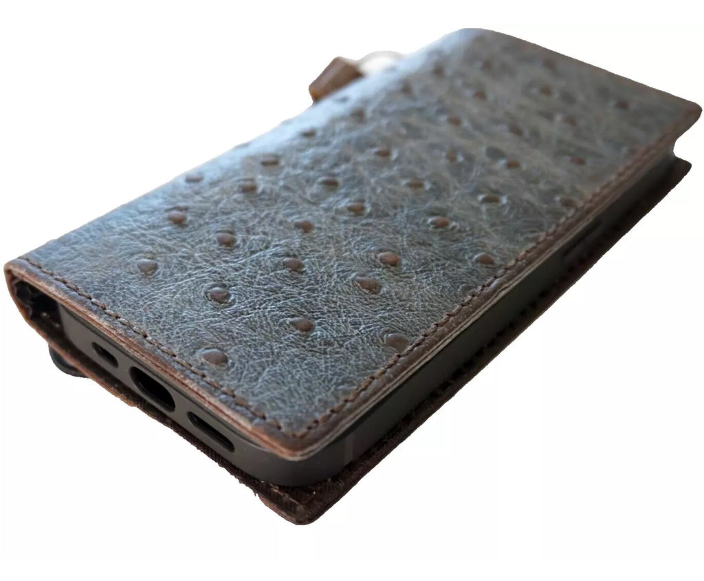 Handmade genuine leather phone case for Samsung Galaxy S series, Galaxy Note, A series, and Z Fold 3-7 wallet book style by DAVISCASE