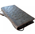 Handmade genuine leather phone case for Samsung Galaxy S22, S21, S20, Note 10-20, and A series, featuring wallet and mini ostrich design.