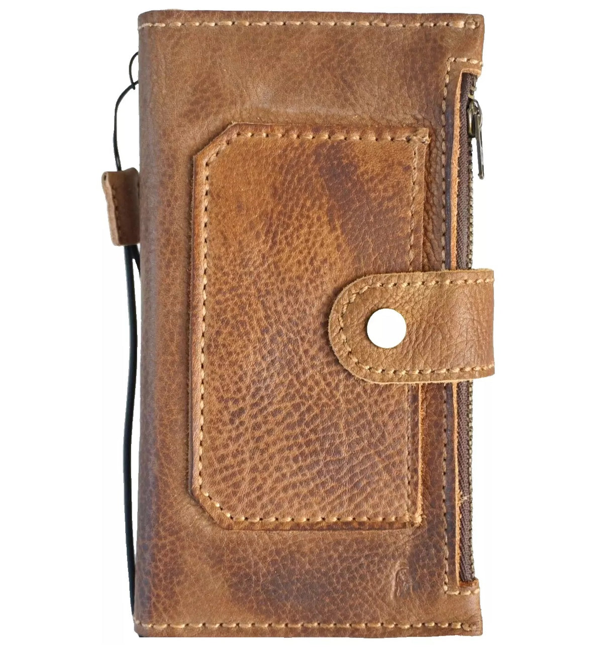 Handmade genuine leather phone case for iPhone 17, 16, 12, 13, 14, 15 Pro Max and Air 8 Plus SE XS Wallet Book style by DAVISCASE