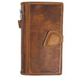 Genuine leather Google Pixel case by DAVISCASE with vintage smoked book wallet design, magnetic closure, suitable for Pixel 6 and 10 series.