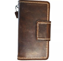 Genuine Leather For Galaxy s24 s22 s21 s20 S23 Ultra FE Note 10 20 21 Case Plus Wallet Magnetic Book Hand Sewing Dark