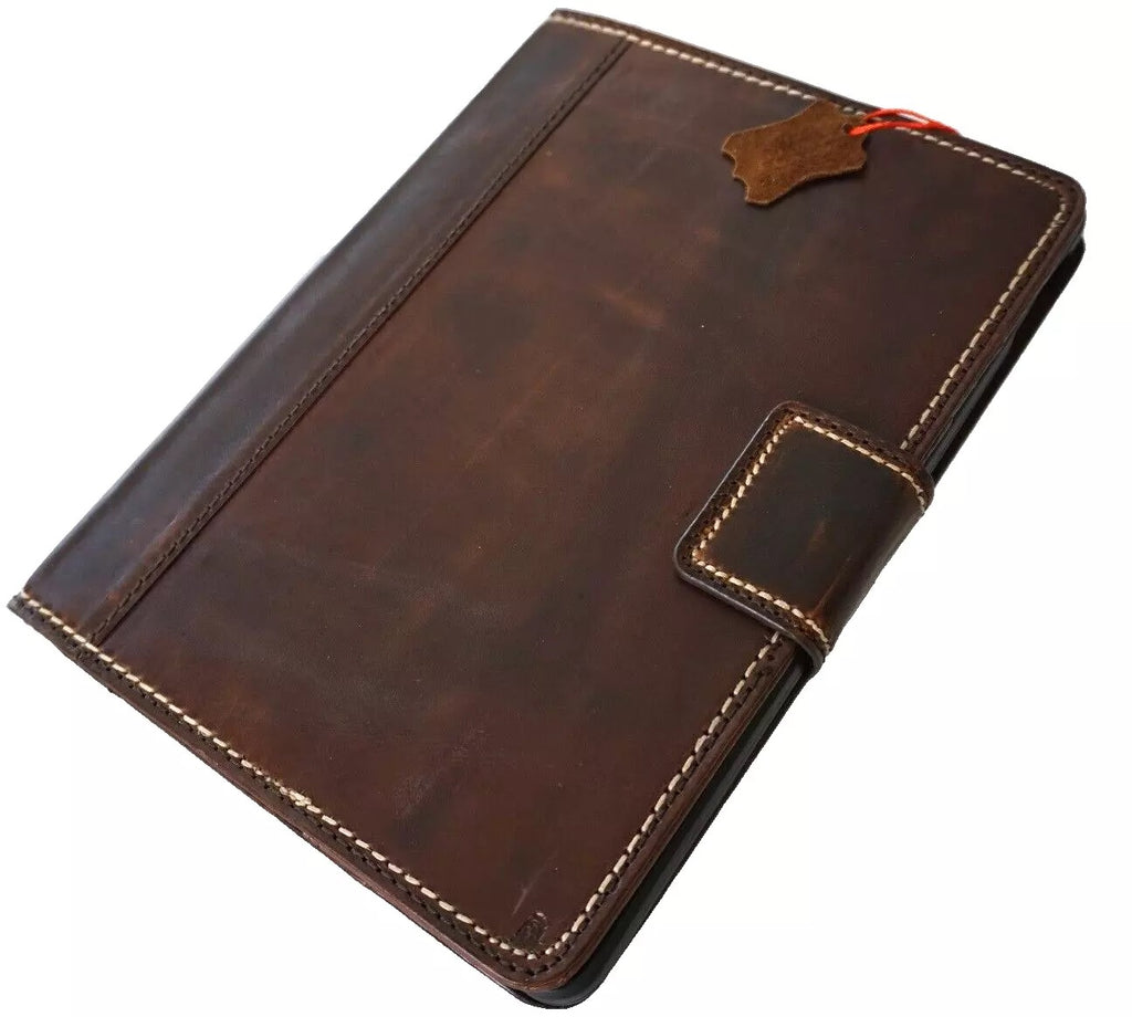 Genuine leather iPad case for 10.2, 10.5, 10.9, 11, 13-inch models with thick seam design, compatible with Air 9.7 and 9.7th generation.
