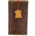 Handmade genuine leather wallet case for Apple iPhone 14 15 16 17 Pro Max, luxury book cover by DAVISCASE.