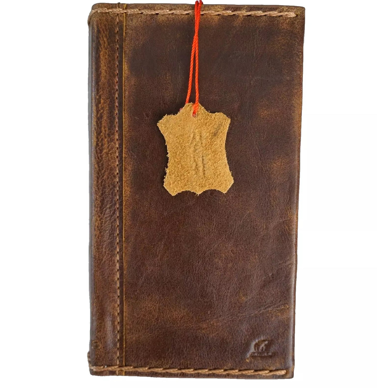 Handmade genuine leather wallet case for Apple iPhone 14 15 16 17 Pro Max, luxury book cover by DAVISCASE.