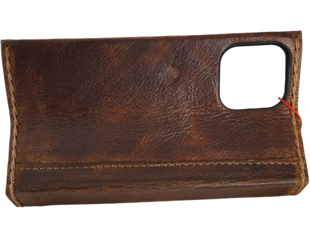 Handmade genuine leather wallet case for Asus Zenfone 11 Ultra, soft DavisCase with card slots and protective design.