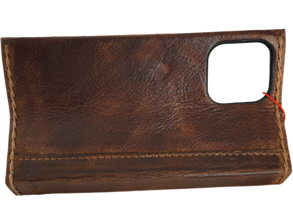 Handmade genuine leather wallet case for Asus Zenfone 11 Ultra, soft DavisCase with card slots and protective design.