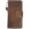 Handmade genuine leather phone case for iPhone 13-16 Pro Max with removable wallet, magnetic closure, by DAVISCASE.
