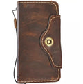 Genuine leather wallet case for Google Pixel phones, DAVISCASE brand, with fold cover, magnetic closure, hand-sewn button, and card slots