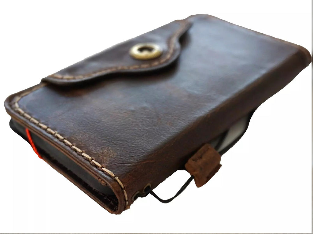 Handmade genuine leather phone case by DAVISCASE for iPhone 17, 13, 14, 15, 16 Pro Max, Air, SE with wallet and magnetic closure