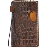 Genuine Leather Case for Google Pixel 6 7 9A 8 8A 9 pro XL Fold Wallet Book Cover Vintage Crocodile Style