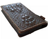 Genuine Leather Case for Google Pixel 6 7 9A 8 8A 9 pro XL Fold Wallet Book Cover Vintage Crocodile Style