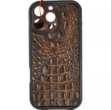 Genuine Leather Case For Apple iPhone 12 13 14 15 16 Pro Max 8 plus diy crafts SE Wallet Book Vintage Crocodile Style Full Grain Slim
