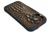 Genuine Leather Case For Apple iPhone 12 13 14 15 16 Pro Max 8 plus diy crafts SE Wallet Book Vintage Crocodile Style Full Grain Slim
