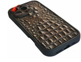 Genuine Leather Case For Apple iPhone 12 13 14 15 16 Pro Max 8 plus diy crafts SE Wallet Book Vintage Crocodile Style Full Grain Slim