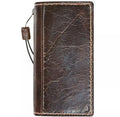 Handmade genuine leather wallet phone case for Galaxy Z Fold 3 4 5 6 7, featuring a textured, wrinkled design by DAVISCASE.