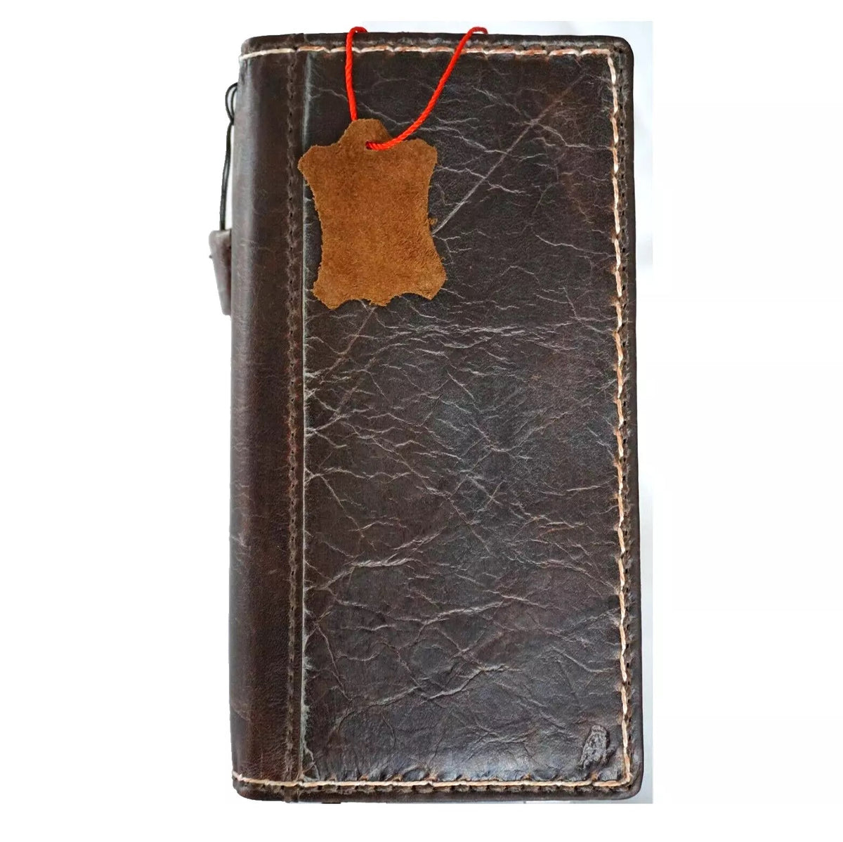 Handmade genuine leather phone case for iPhone 16, 12, 13, 14, 15 Pro Max, 8 Plus with wallet and book cover design by DAVISCASE