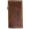 Handmade genuine leather wallet case for Galaxy Z Fold 8-7, crafted by DAVISCASE, featuring a Bible tan design and hand-stitched details.