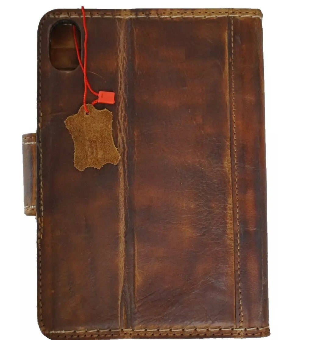 Handmade genuine leather case for Apple iPad Mini 6, 5, 4, 3 Pro cover in tan, with hand-sewn luxury design by DAVISCASE.
