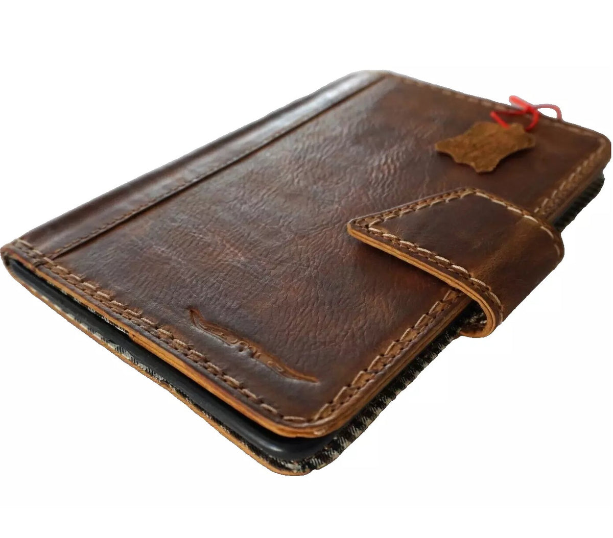 Handmade genuine leather case for Apple iPad Mini and Pro, TAN color, crafted by DAVISCASE, with a luxurious, hand-sewn finish.