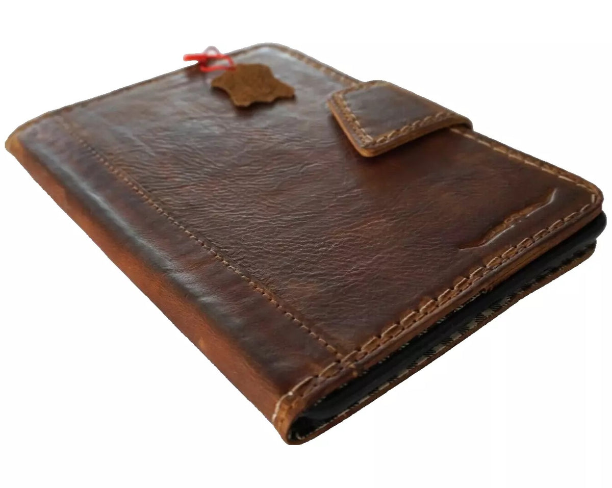 Handmade genuine leather case for Apple iPad Mini 3-6 by DAVISCASE, tan color, soft interior, and precise fit for 9.7-inch iPad models.